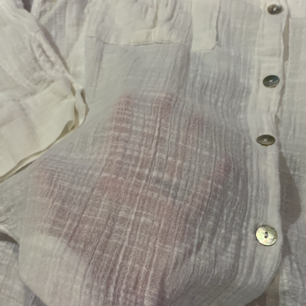 Forever 21 Gauze Long Sleeve Collared Button Down - Picture 6 of 11